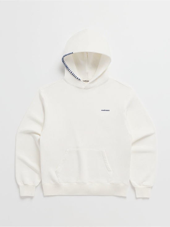 Madhappy Tops - MADHAPPY CLASSIC FLEECE HOODIE WHITE NAVY WOMEN’S SMALL